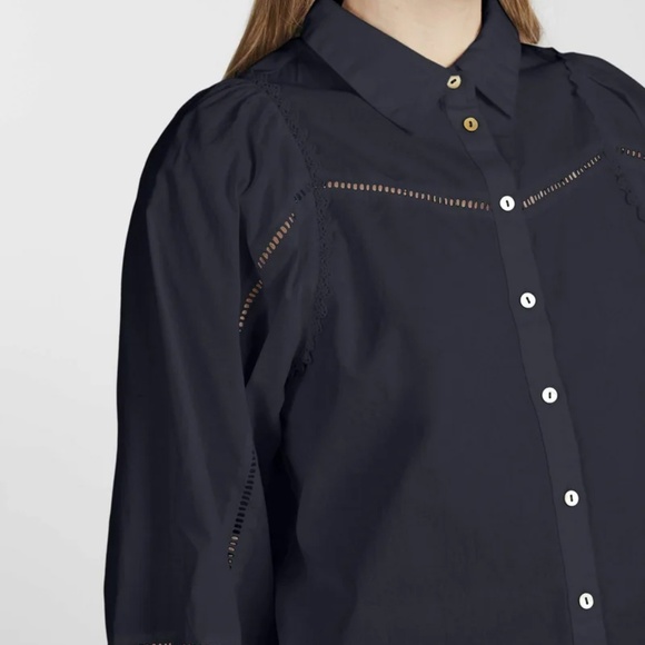 YAS Yasolga Embroidered Organic Cotton Shirt - Picture 3 of 4